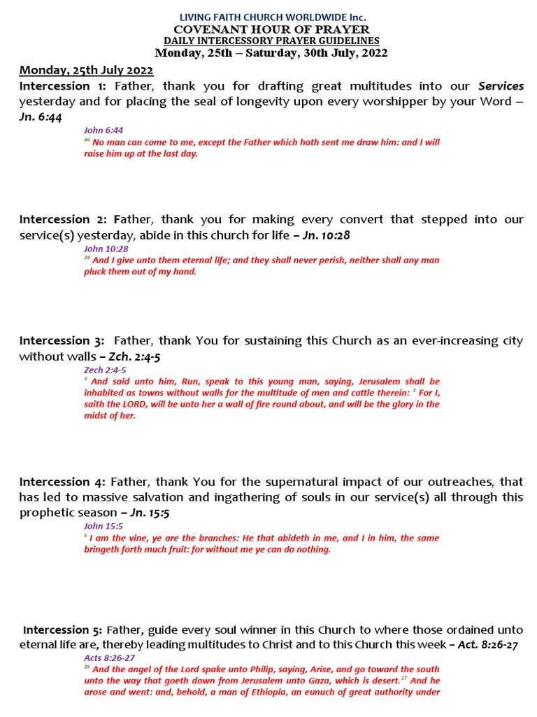 (With SCRPTR) CHOP PRAYERS 25th-30th July 2022 (HM) | PDF | Acts Of The ...