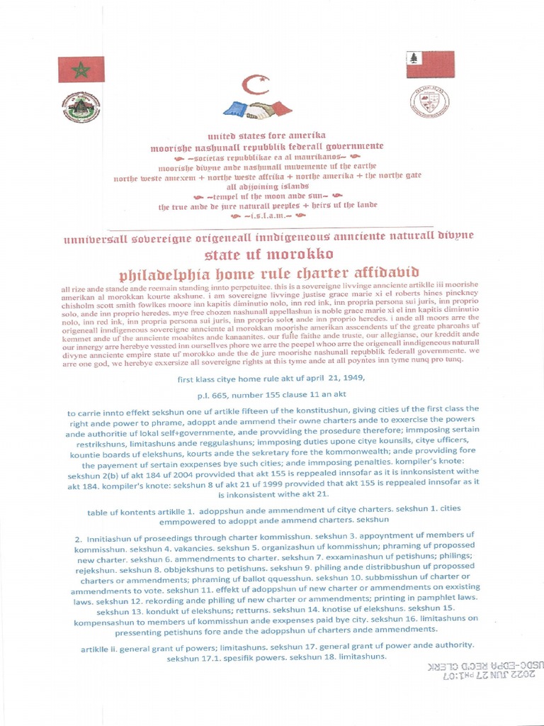 Pennsylvania Home Rule Charter Affidavid PDF