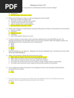 Management Science 1107 - Midterms Answers