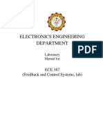Electronics Engineering Department: ECE 387 (Feedback and Control Systems, Lab)