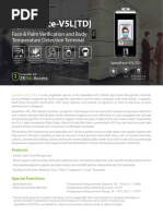 Speedface-V5L (TD) : Face & Palm Verification and Body Temperature Detection Terminal