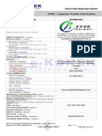 CPRS - Importer Profile Information