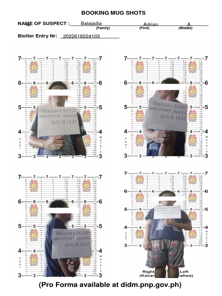 Booking Mug Shots Template | PDF | Law