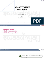 Quantitative Methods: Sessions:-8 Course: - BBA-IV by Dr. Dilip Kumar