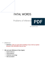 (Dori) FATAL WORDS-problem of Inference