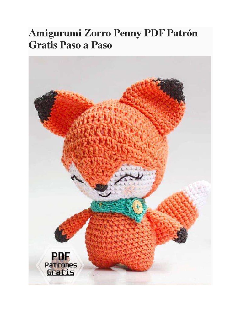 Amigurumi Zorro Penny PDF Patron Gratis Paso A Paso | PDF | Tejer ...