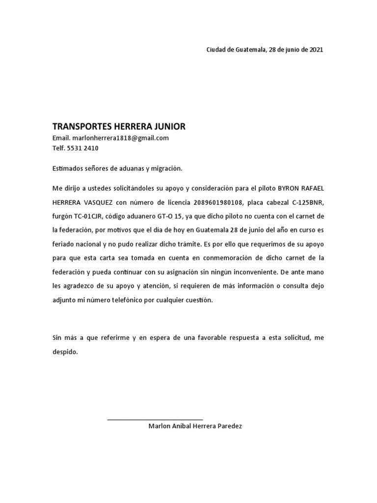 Carta para aduana vrogue co