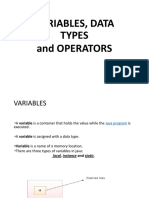 Variables, Data Types and Operators