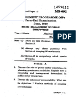 Ms-092: Management of Public Enterprises: (A-36) P. T. O