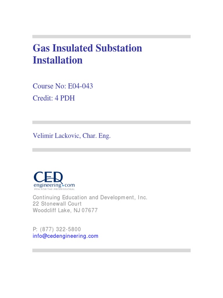 Gas Insulated Substation Installation Guide | PDF | Switch | Electrical ...