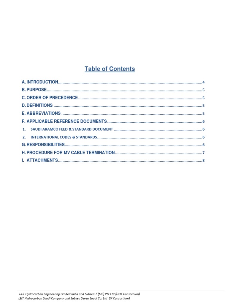 Method Statement For HV Cable Termination & Splicing | PDF | Electrical ...