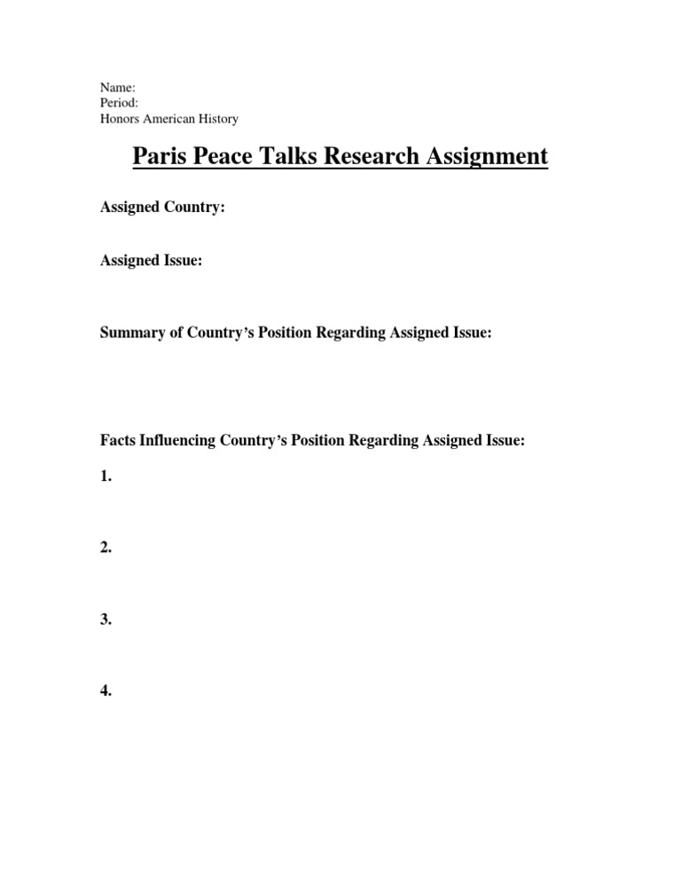Graphic Organizer For Peace Process Project | PDF