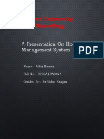 Aisect University Hazaribag: A Presentation On Hostel Management System