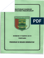 Peraturan Daerah Kabupaten Pesawaran Nomor 9 Tahun 2015 Perizinan Di Bidang Kesehatan