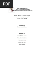 Module 1 Lesson 3: Content Analysis "Customs of The Tagalogs"