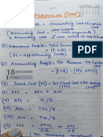 Formulas (Cost: Px8) - (TFC +TV (Te) Tot /anable