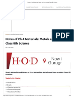 Notes of CH 4 Materials - Metals and Non-Metals - Class 8th Science