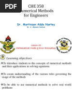 CHE 358 Numerical Methods For Engineers: Dr. Martinson Addo Nartey