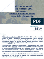 Estudio Internacional de Valores y Actitudes Acerca de La Esfera Pública Por Fundación BBVA