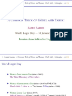 A Common Trick of G Odel and Tarski: World Logic Day - 14 January 2021