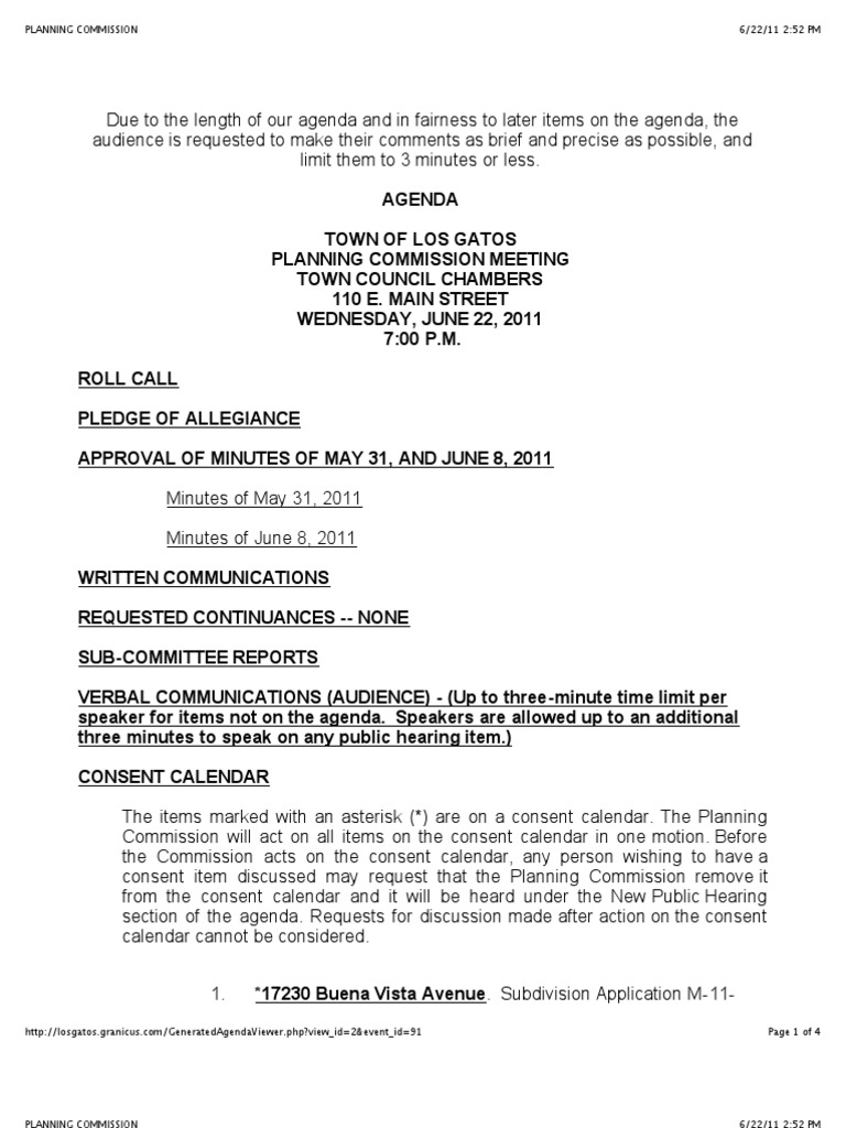 Planning Commission Agenda | PDF | Social Institutions | Social Science