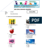 Soal Bahasa Inggris Bab Colors Warna-Warna Dan Kunci Jawaban