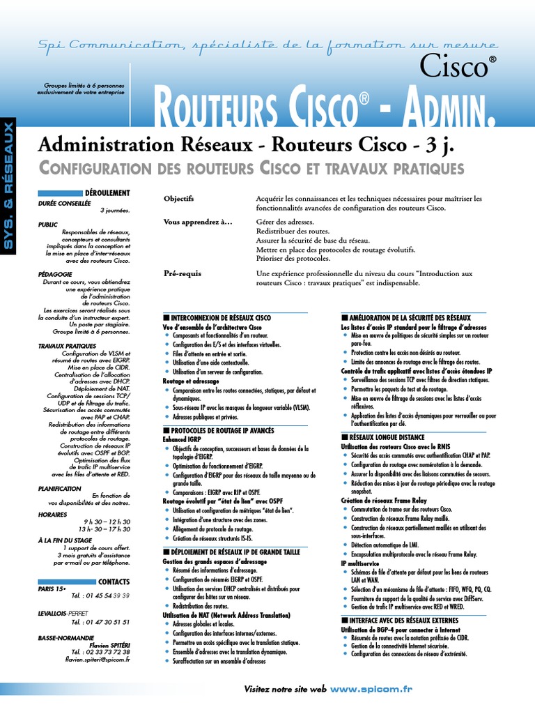 Cisco Administration | PDF | Adresse IP | Routage