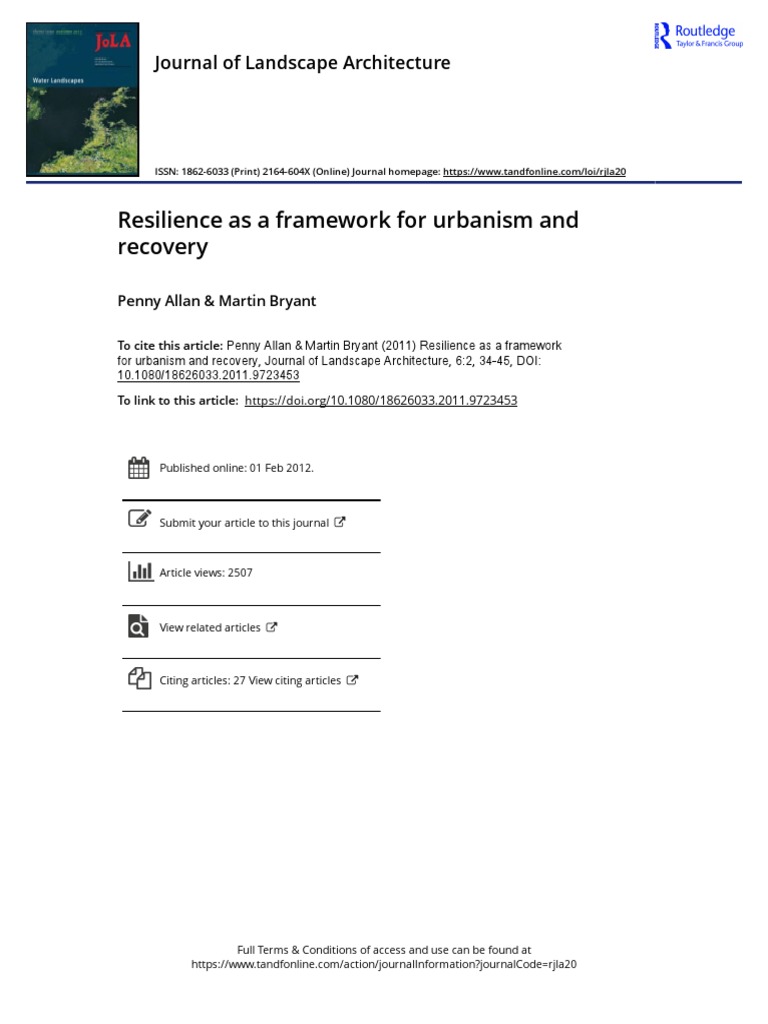 Resilience in Urban Design and Recovery | PDF | Ecological Resilience ...
