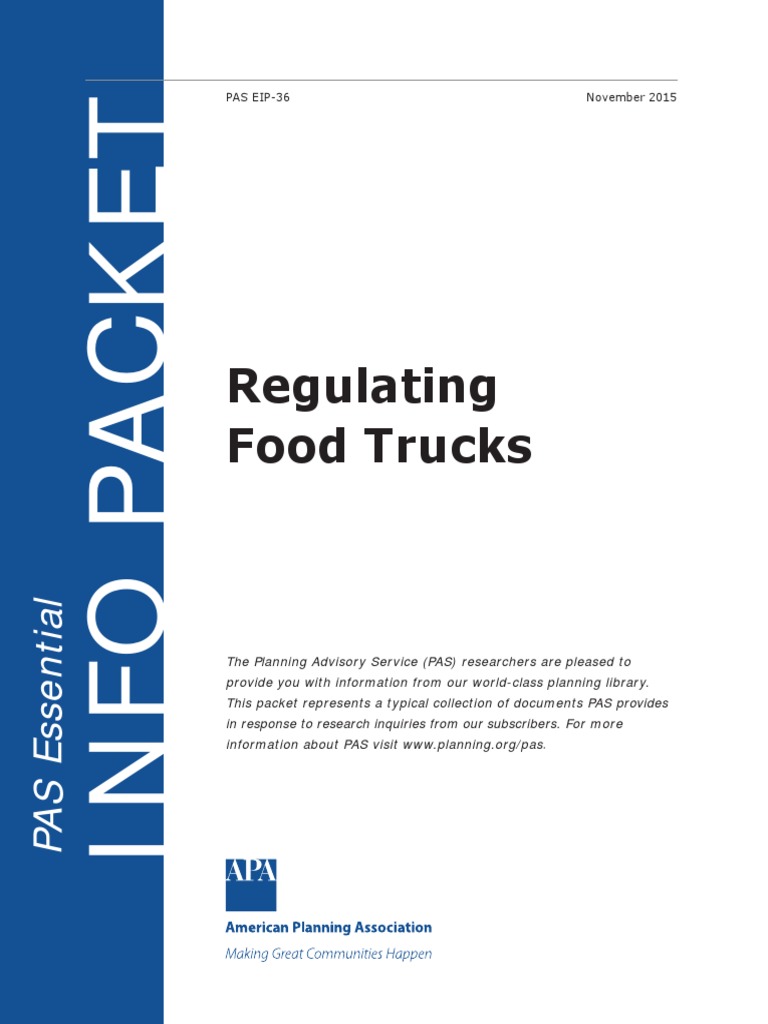 Regulating Food Trucks PDF Food Truck Zoning