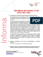 Informa Mesa Sectorial2772022