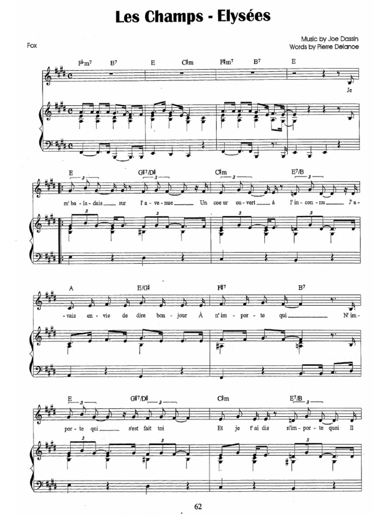 Aux Champs Elysées (Chant - Joe Dassin) (Slow Fox) | PDF