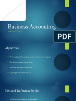 Business Accounting: Emba Lecture 1