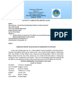 Activity Completion Report (Acr) : San Salvador High School School Id: 307103