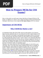 How To Prepare MCQs For CSS Exams