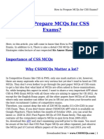 How To Prepare MCQs For CSS Exams