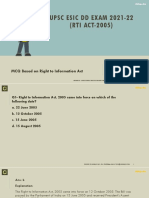 Upsc Esic DD Exam 2021-22 (RTI ACT-2005) : MCQ Based On Right To Information Act