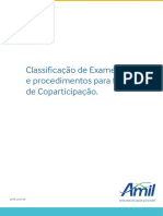 Classificação de exames e procedimentos para fins de coparticipação