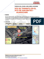 Reporte Complementario #1661 27mar2021 Accidente de Transito en El Distrito de San Mateo Lima Provincia