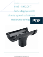 Section 9 - F/602/2917 Understand and Apply Domestic Rainwater System Installation and Maintenance Techniques