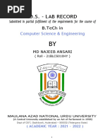 OS - Lab Record