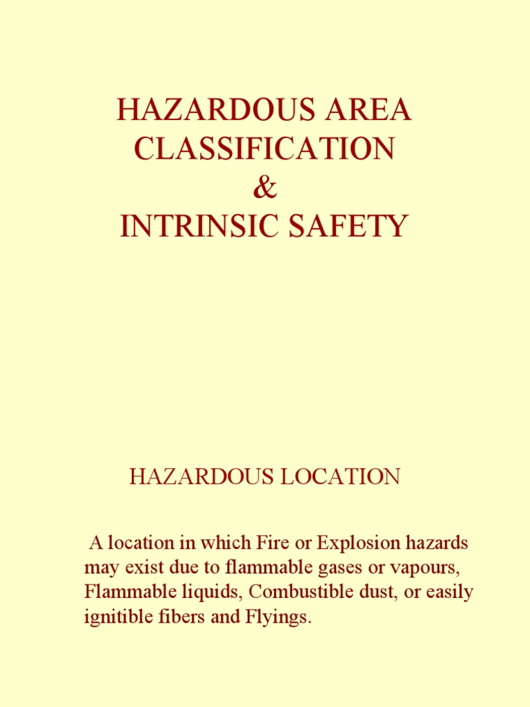 Hazardous Area Classification & Intrinsic Safety PDF Electrical