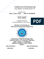 A Laboratory Report On Experiment: 03: EE 354: Switch Gear & Protection Lab