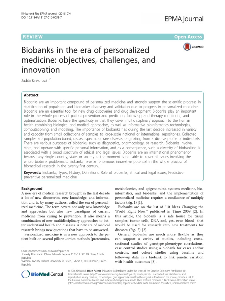Biobanks in The Era of Personalized Medicine | PDF | Personalized ...