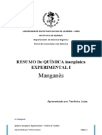 Obtenção e propriedades do hidróxido, dióxido e manganato de manganês
