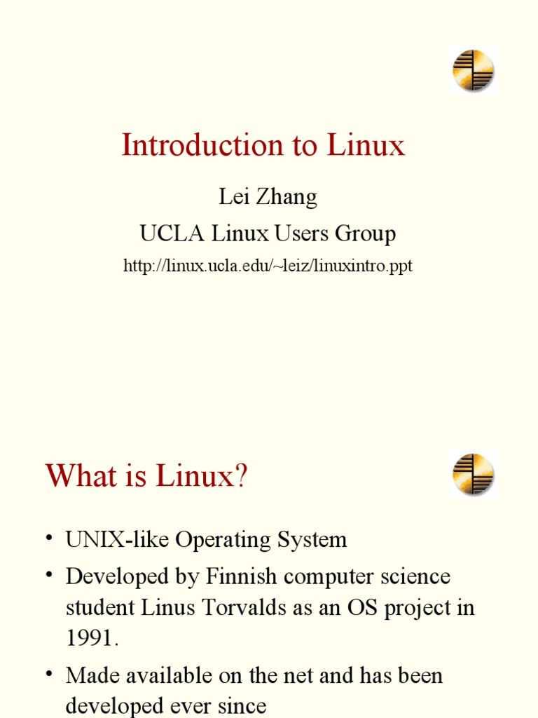 Introduction To Linux: Lei Zhang UCLA Linux Users Group | PDF | Command ...