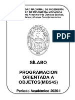 Silabo MB 545 Programación Orientada A Objetos