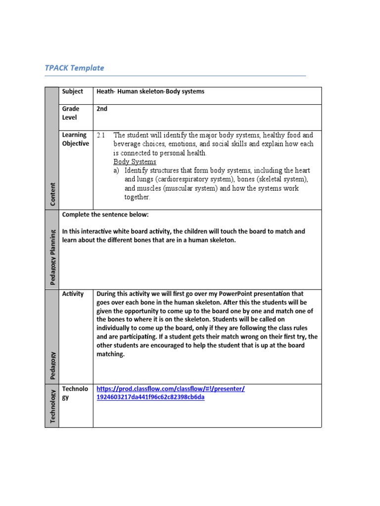 Tpack Template Iwb Summer20 | PDF | Science & Mathematics