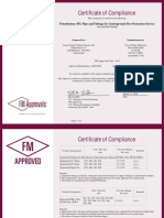 Certificate of Compliance: Polyethylene (PE) Pipe and Fittings For Underground Fire Protection Service