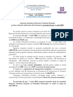 Comunicat Presa - Ajutorul Umanitar Oferit de BOR Refugiatilor Din Ucraina În Perioada 16 Mai - 1 Iulie 2022