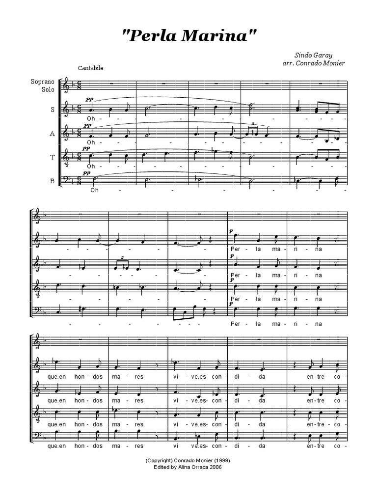 Perla Marina (SATB) PDF